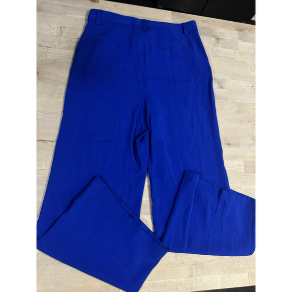 Alice & Olivia Women’s Blue Wide Leg High Rise Viscose/rayon Trouser Pants Sz 12 - Picture 12 of 12